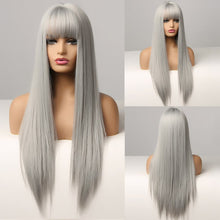 Peruca feminina sintética cabelo longo