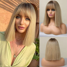 Peruca feminina sintética cabelo curto