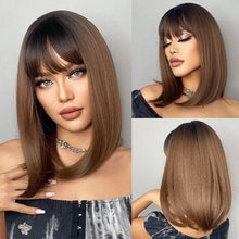 Peruca feminina sintética cabelo curto
