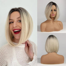 Peruca feminina sintética cabelo curto