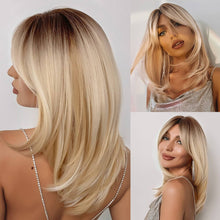 Peruca feminina sintética cabelo longo