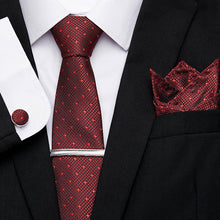 Gravatas de luxo semi slim com abotoadura, lenço e clipe