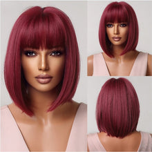 Peruca feminina sintética cabelo curto