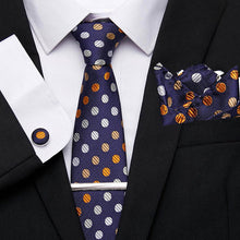 Gravatas de luxo semi slim com abotoadura, lenço e clipe