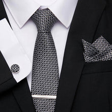 Gravatas de luxo semi slim com abotoadura, lenço e clipe