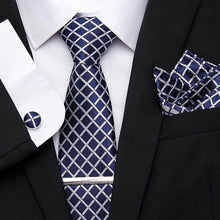 Gravatas de luxo semi slim com abotoadura, lenço e clipe