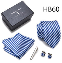 Conjuntos elegantes masculinos de gravata semi slim, lenço, clipe e abotoaduras