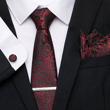 Gravatas de luxo semi slim com abotoadura, lenço e clipe