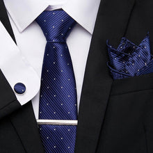 Gravatas de luxo semi slim com abotoadura, lenço e clipe