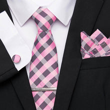 Gravatas de luxo semi slim com abotoadura, lenço e clipe