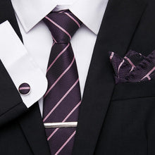 Gravatas de luxo semi slim com abotoadura, lenço e clipe