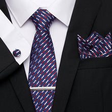 Gravatas de luxo semi slim com abotoadura, lenço e clipe