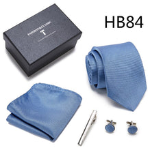 Conjuntos elegantes masculinos de gravata semi slim, lenço, clipe e abotoaduras