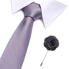 Gravatas de luxo semi slim com broche