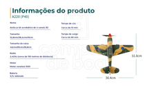 Avião profissional P-40 acrobático de controle remoto 2.4 Ghz de 4 canais