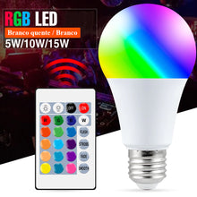 Lâmpada de led com controle remoto inteligente e variação de cores