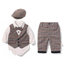 Conjunto de roupa xadrez para meninos