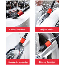 Kit com 5 pincéis de limpeza detalhada para carros e motos