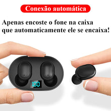 Fone de ouvido Bluetooth 5.0 tws com caixa portátil digital de carregamento