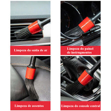 Kit com 5 pincéis de limpeza detalhada para carros e motos