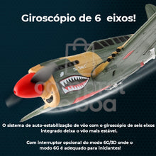 Avião profissional P-40 acrobático de controle remoto 2.4 Ghz de 4 can–  Comprei de Boa