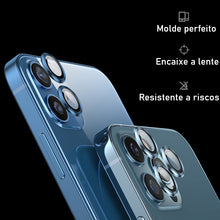 Lentes de proteção para câmera de iPhone em liga de alumínio e vidro temperado