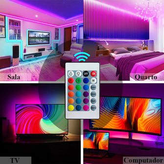 Fita de LED usb smart com ritmo musical e bluetooth