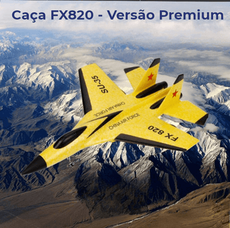 Avião caça FX820 de controle remoto 2.4 GHz de 2 canais