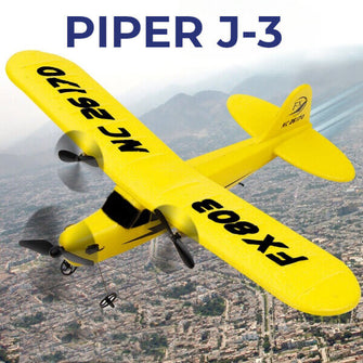 Avião PIPER J-3 de controle remoto 2.4 GHz de 2 canais