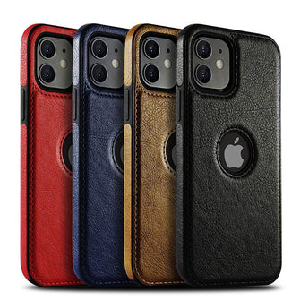 Capa de couro slim para iPhone com várias cores