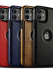 Capa de couro slim para iPhone com várias cores