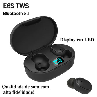 Fone de ouvido Bluetooth 5.0 tws com caixa portátil digital de carregamento