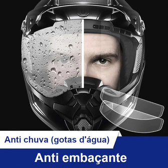 Película anti chuva e anti embaçante para capacete