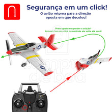 Avião profissional P-51D Mustang acrobático de controle remoto 2.4 Ghz de 4 canais